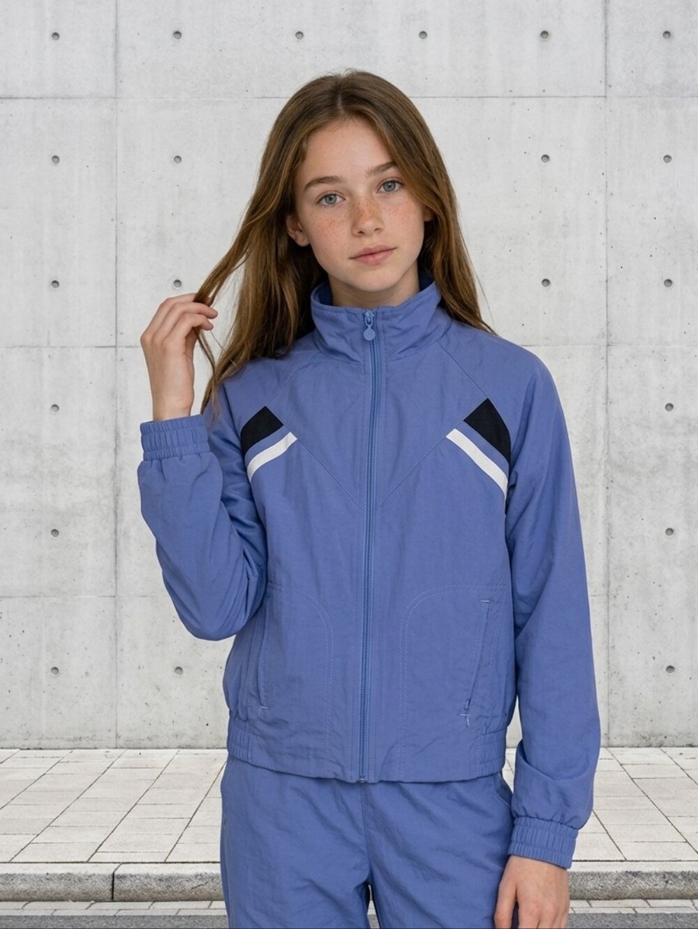 Nike Girls Lightweight Windbreaker Full Zip Athletic Jacket Blue Youth L (12–14)
